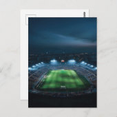 Carte Postale Stade de football vide la nuit (Devant / Derrière)