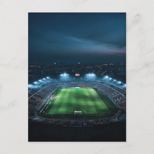 Carte Postale Stade de football vide la nuit (Devant)