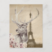 Carte Postale Stag Fleur & Tour Eiffel (Devant)