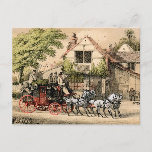 Carte Postale Stagecoach victorien du XIXe siècle (Devant)