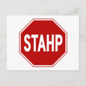Carte Postale STAHP ! Plaque (Devant)