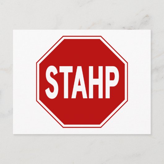 Carte Postale STAHP ! Plaque (Devant)