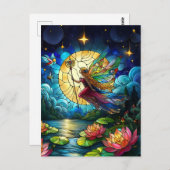Carte Postale Stained Glass Moonlight Flight Fairy  (Devant / Derrière)