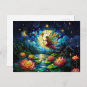 Carte Postale Stained Glass Moonlight Flight Fairy (Devant / Derrière)
