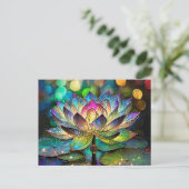 Carte Postale Stained Glass Vibrant Lotus Flower (Debout devant)