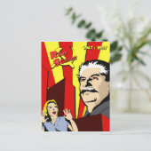 Carte Postale Staline portrait rouge peur Union soviétique poste (Debout devant)