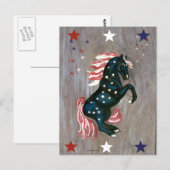 Carte postale Stallion Étoiles et rayures (Devant / Derrière)