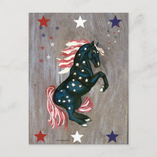 Carte postale Stallion Étoiles et rayures
