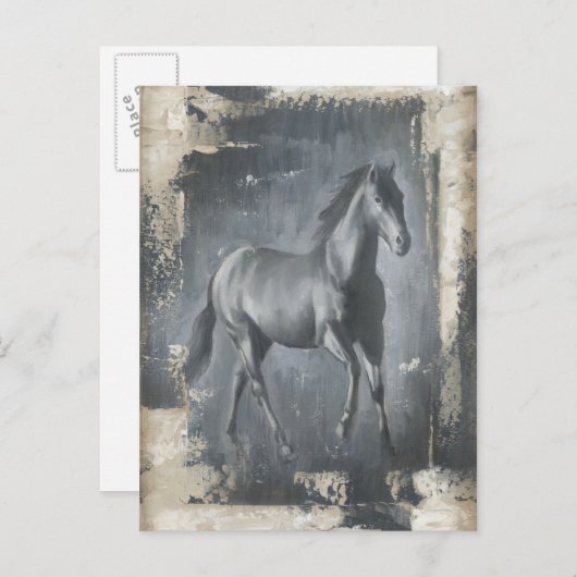 Carte Postale Stallion noir (Devant / Derrière)