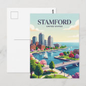 Carte Postale Stamford Connecticut (Devant / Derrière)