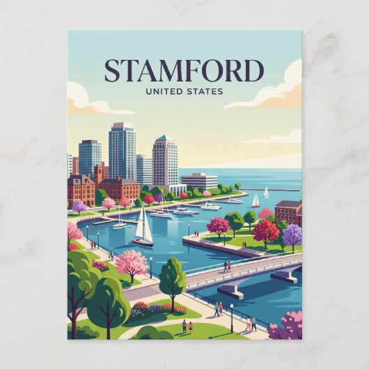 Carte Postale Stamford Connecticut (Devant)