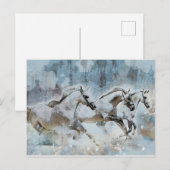 Carte Postale Stampede de Cheval sauvage Ouest (Devant / Derrière)