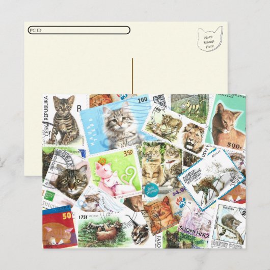 Carte postale Stampes de chats internationales (Devant / Derrière)