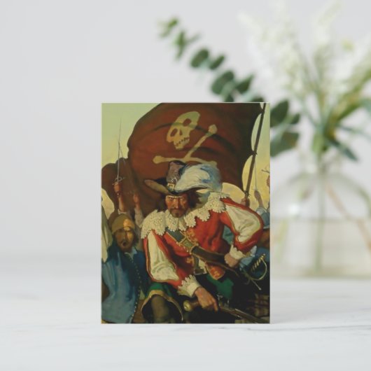 Carte Postale "Stand and Deling" Pirate Art par NC Wyeth (Debout devant)