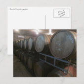 Carte Postale stand de barils de vin (Devant / Derrière)