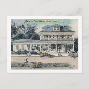 Carte Postale Stand de crème glacée, Ocean Grove, NJ Vintage