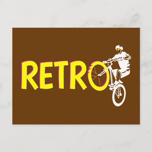 Carte Postale Stand de roues Retro Mountain VTT (Devant)