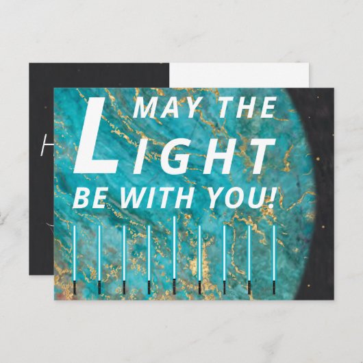 Carte postale standard Hanoukka Lights (Devant / Derrière)