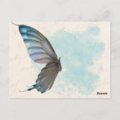 Carte postale standard vintage papillon bleu beige (Dos)