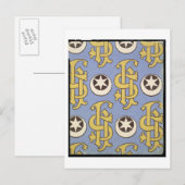 Carte Postale Star and Clef ecclesiastical wallpaper design (Devant / Derrière)