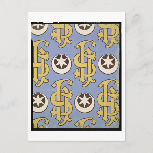 Carte Postale Star and Clef ecclesiastical wallpaper design (Devant)
