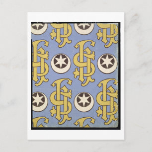 Carte Postale Star and Clef ecclesiastical wallpaper design