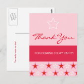 Carte Postale Star Birthday Girl, Merci (Devant / Derrière)