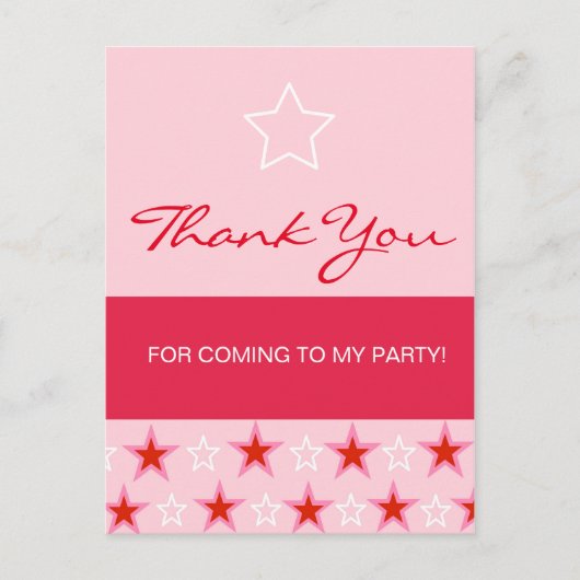 Carte Postale Star Birthday Girl, Merci (Devant)