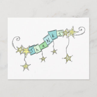 Carte Postale Star Doodles, Merci