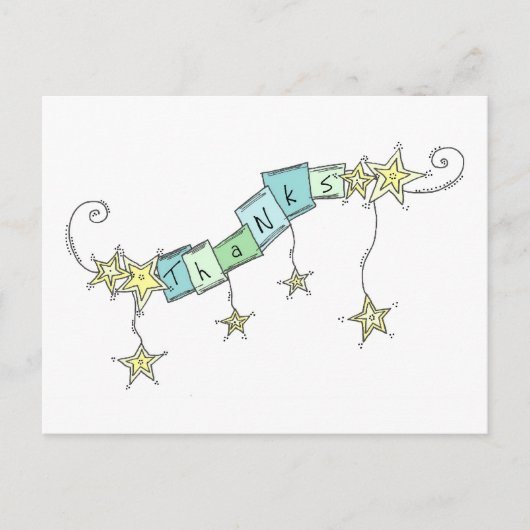 Carte Postale Star Doodles, Merci (Devant)