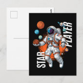 Carte Postale Star Player - Vibes de basketball spatial (Devant / Derrière)