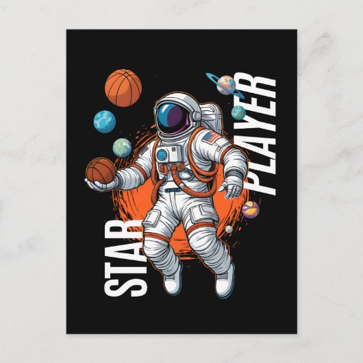 Carte Postale Star Player - Vibes de basketball spatial (Devant)