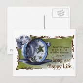 Carte Postale Star Shapa Tea Feuilles prédit bonne fortune (Devant / Derrière)