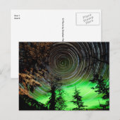 Carte Postale Star Trails et aurora borealis (Devant / Derrière)