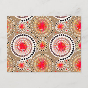 Carte Postale Starburbs et pingwheel, taupe, rouge, blanc