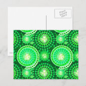 Carte Postale Starburds et pingwheel, vert pin foncé (Devant / Derrière)