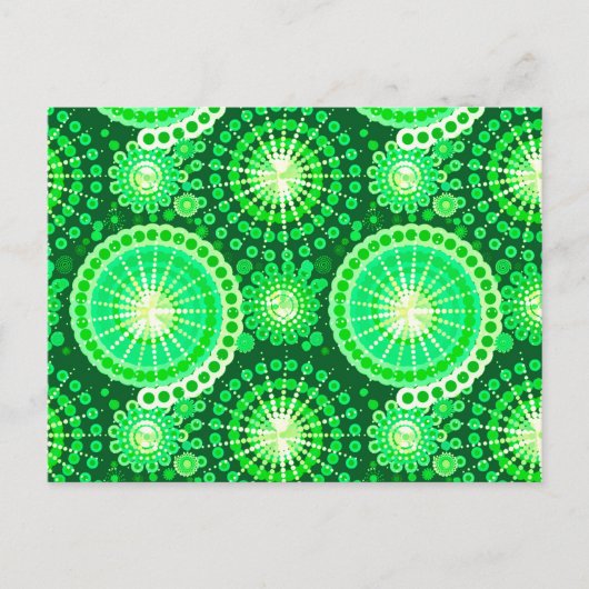 Carte Postale Starburds et pingwheel, vert pin foncé (Devant)