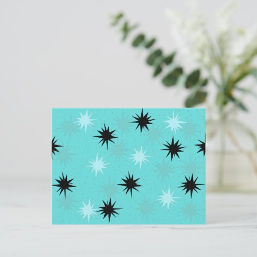 Carte postale Starburst Turquoise atomique (Debout devant)