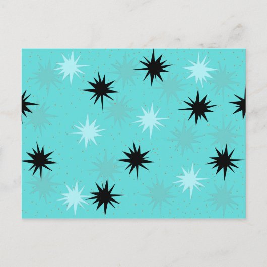 Carte postale Starburst Turquoise atomique (Devant)