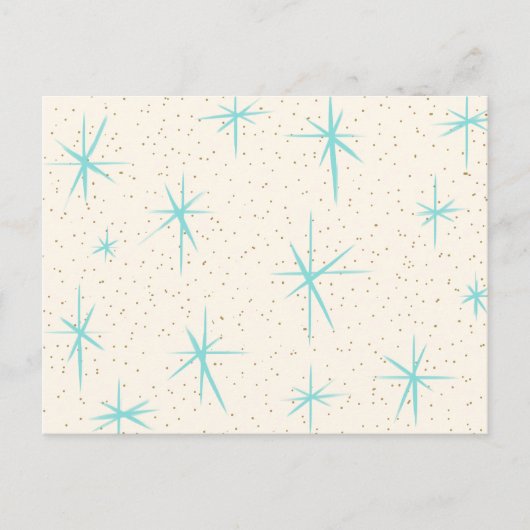 Carte postale Starburst Turquoise Space Age (Devant)