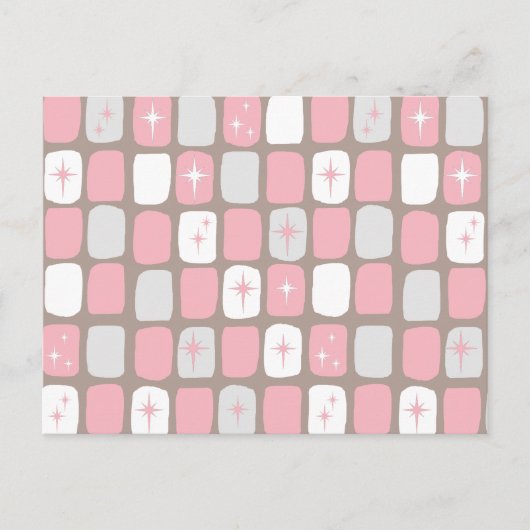 Carte postale Starburts rose rétro (Devant)
