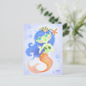 Carte Postale Starfish Mermaid Princess Blank (Debout devant)