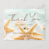 Carte Postale Starfish Shells Ocean Beach Wedding Thank You (Devant)