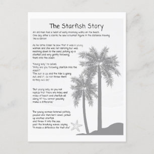 Carte Postale Starfish Story, Starfish Throver, Starfish Poem