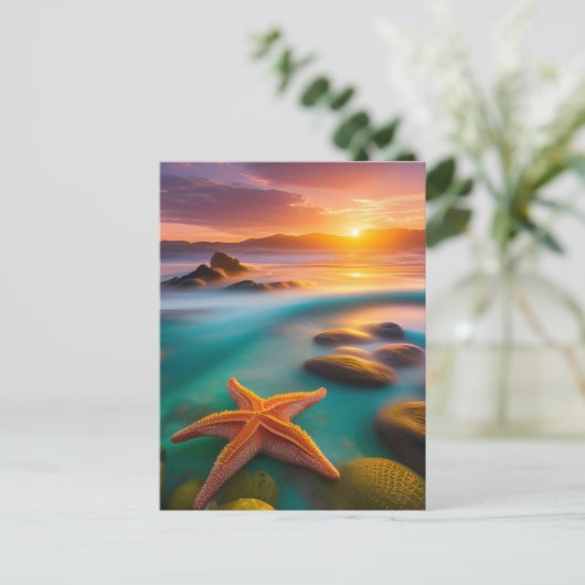 Carte Postale Starfish sur la plage à Dawn