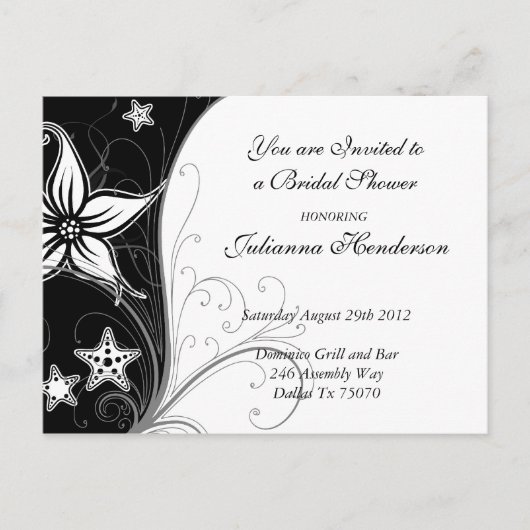 Carte Postale Stargazer Lilly et Starfish Invitation Fête des ma (Devant)