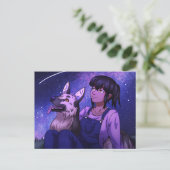 Carte Postale Stargazing avec un chien (Debout devant)