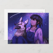 Carte Postale Stargazing avec un chien (Devant / Derrière)