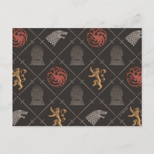 Carte Postale Stark, Lannister, Targaryen, Motif du Trône de fer (Devant)