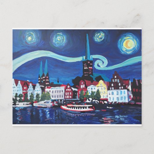 Carte Postale Starry Night à Lübeck Germany (Devant)
